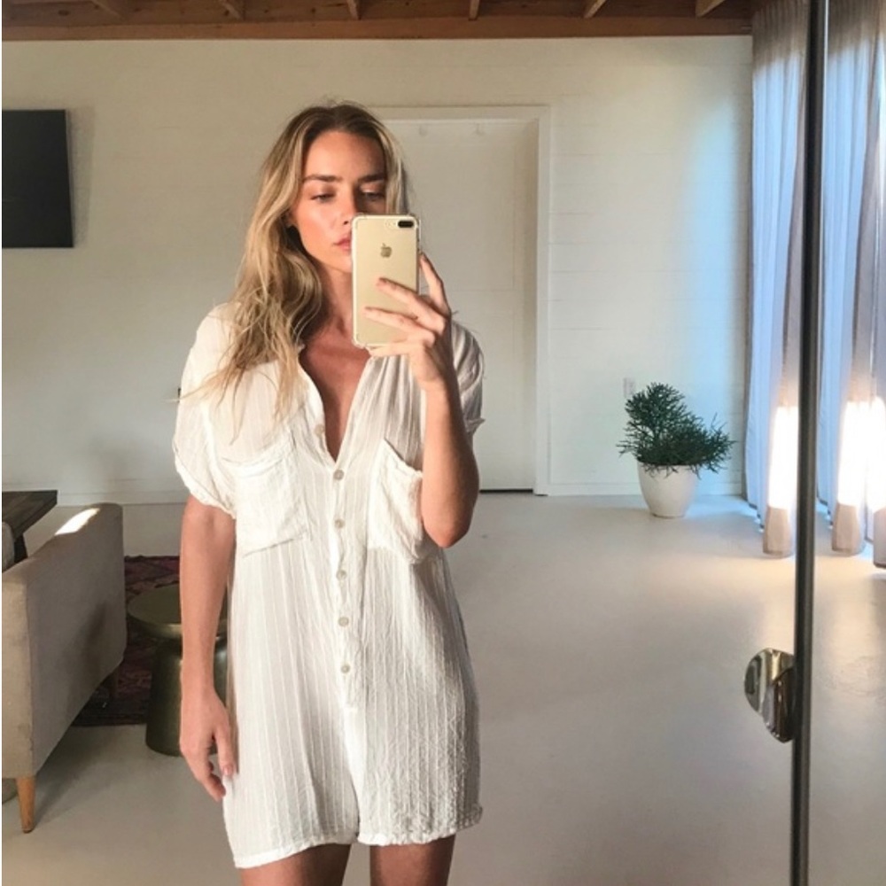 Yoli & Otis Laurent Romper Cream Stripe S/M